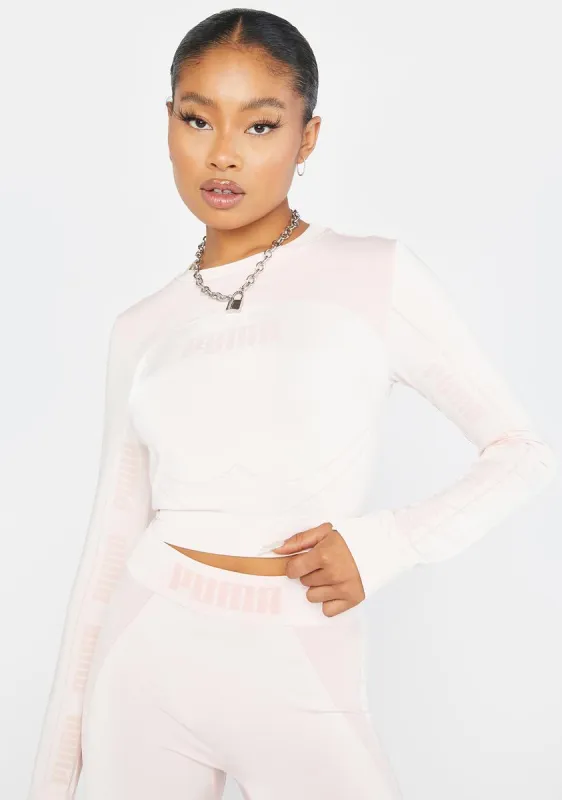 Lotus Evostripe Long Sleeve Crop Top sold by Dolls Kill