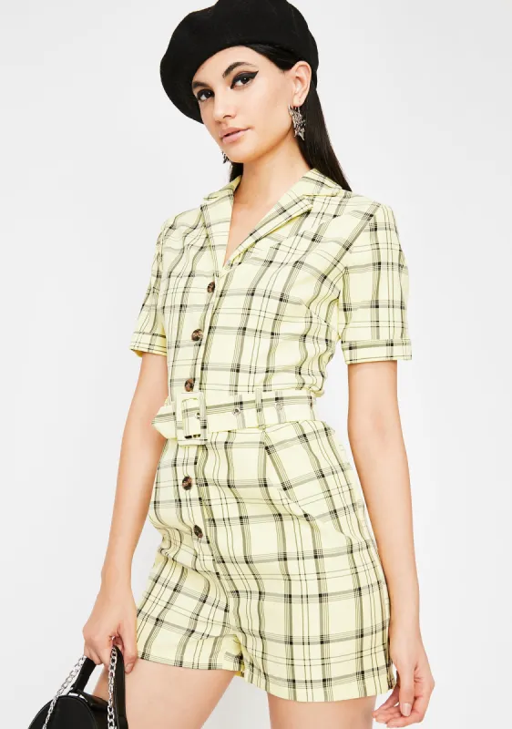 Posh Livin' Plaid Romper sold by Dolls Kill