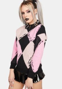 Don't Like U Argyle Sweater sold by Dolls Kill