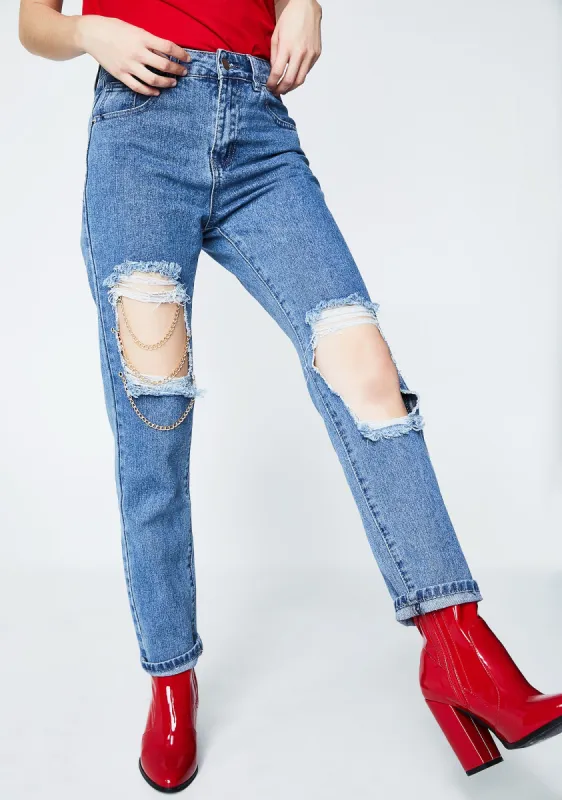 Linked Up Distressed Jeans sold by Dolls Kill