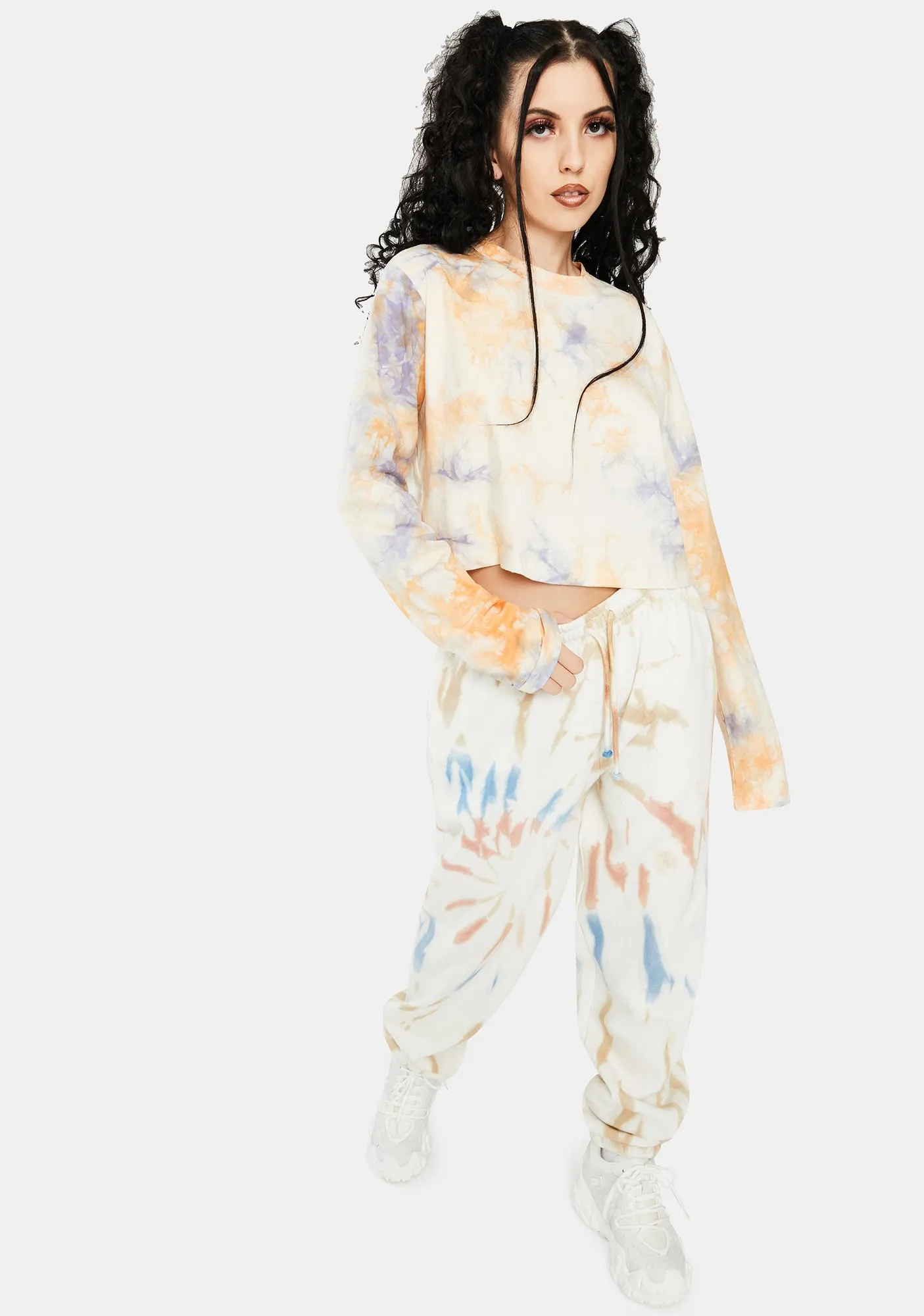 Orange Tie Dye Long Sleeve Tee sold by Dolls Kill product image thumbnail 3