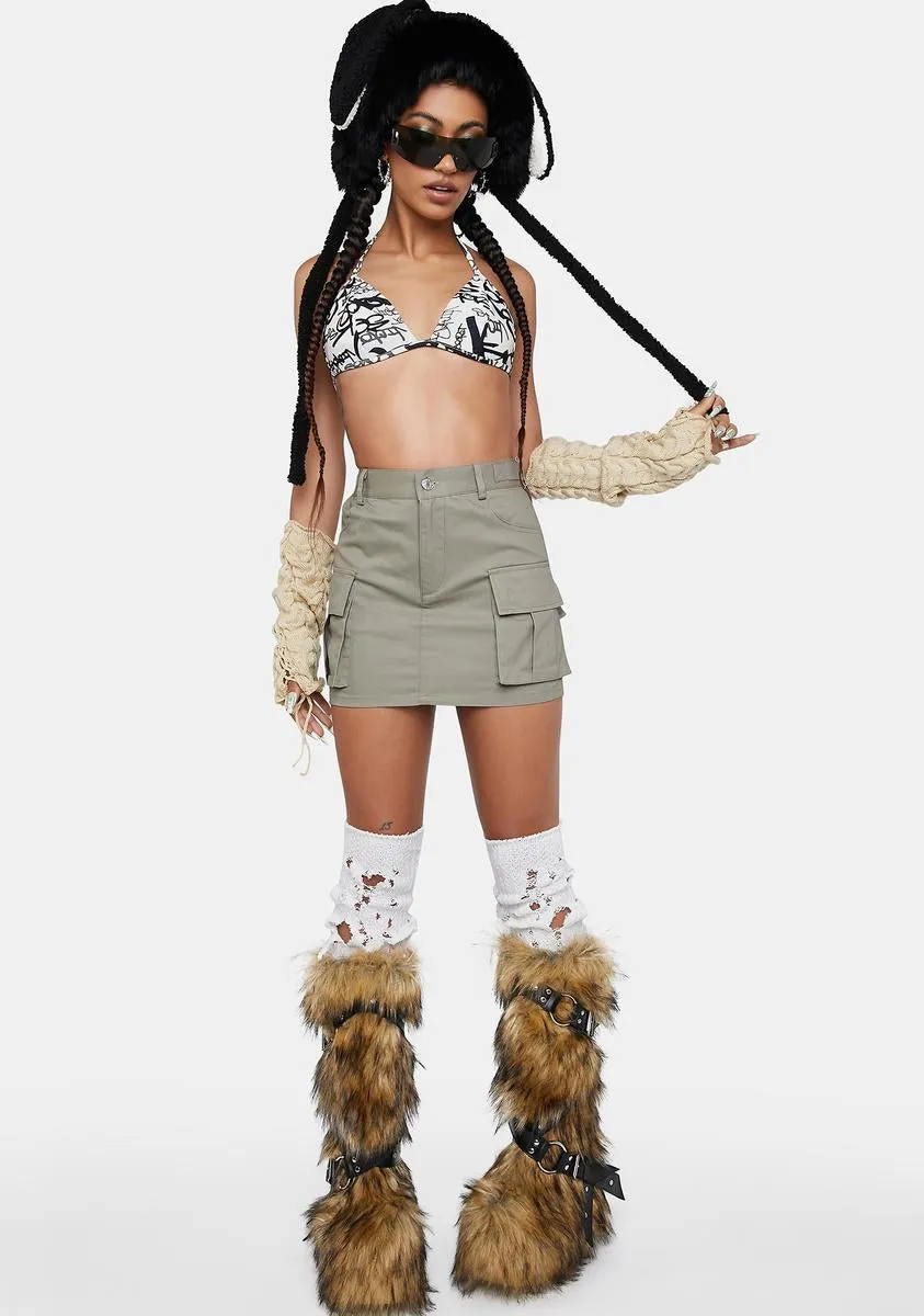 Olive Make It Hot Cargo Mini Skirt sold by Dolls Kill product image thumbnail 3