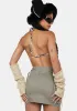 Olive Make It Hot Cargo Mini Skirt sold by Dolls Kill