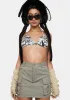 Olive Make It Hot Cargo Mini Skirt sold by Dolls Kill