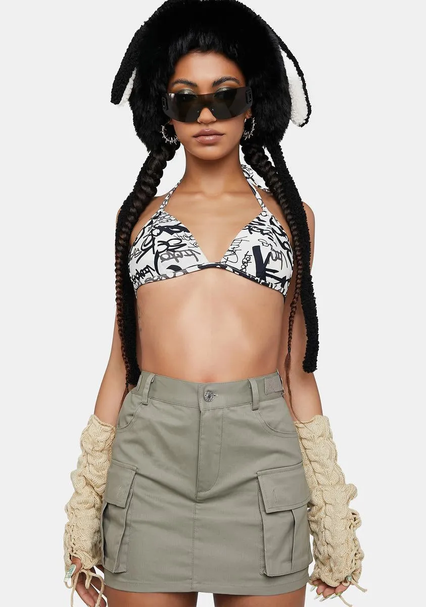 Olive Make It Hot Cargo Mini Skirt sold by Dolls Kill product image thumbnail 2