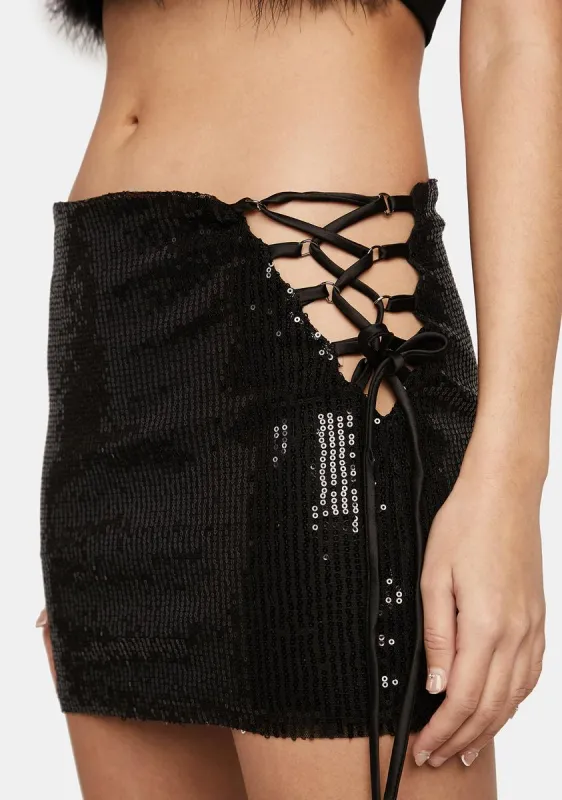 Skylar Sequin Mini Skirt sold by Dolls Kill