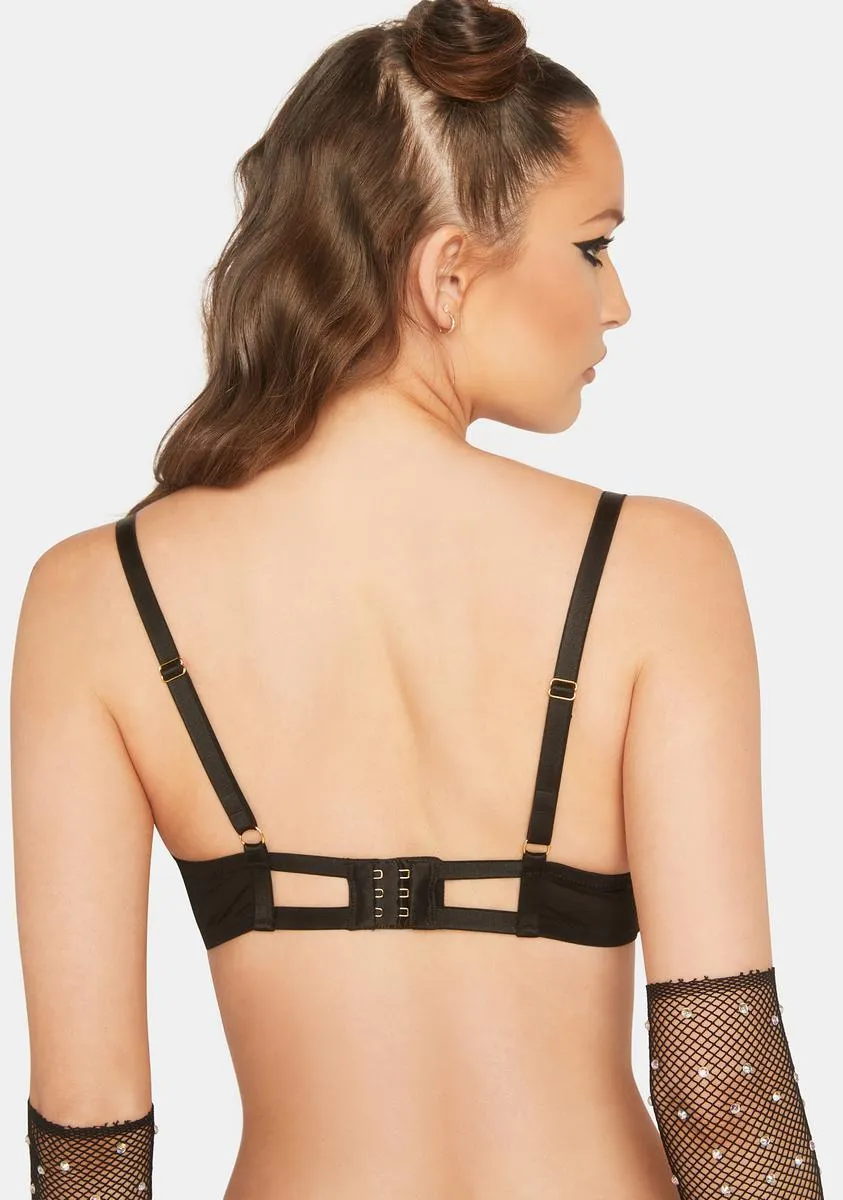 Cora Black Mesh And Trim Balconette Bra sold by Dolls Kill product image thumbnail 4