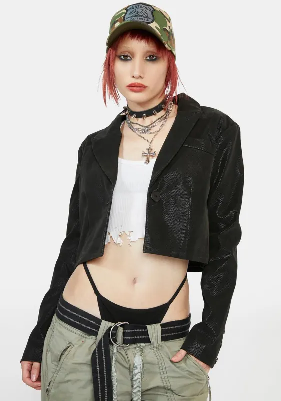 Black Farrah Blazer sold by Dolls Kill