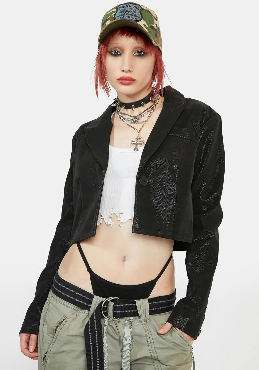 Black Farrah Blazer sold by Dolls Kill