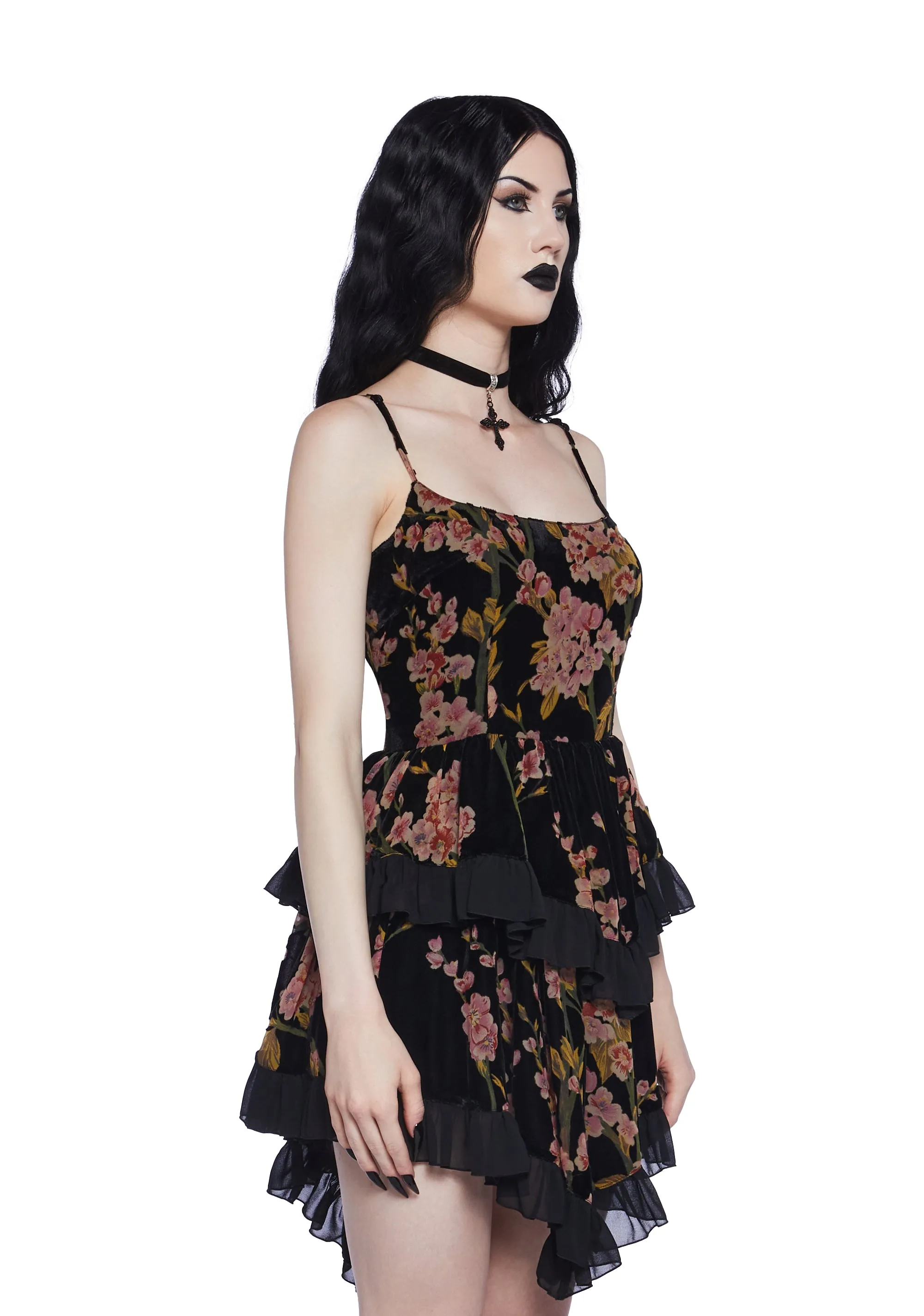 Magical Hearts Velvet Mini Dress sold by Dolls Kill product image thumbnail 5
