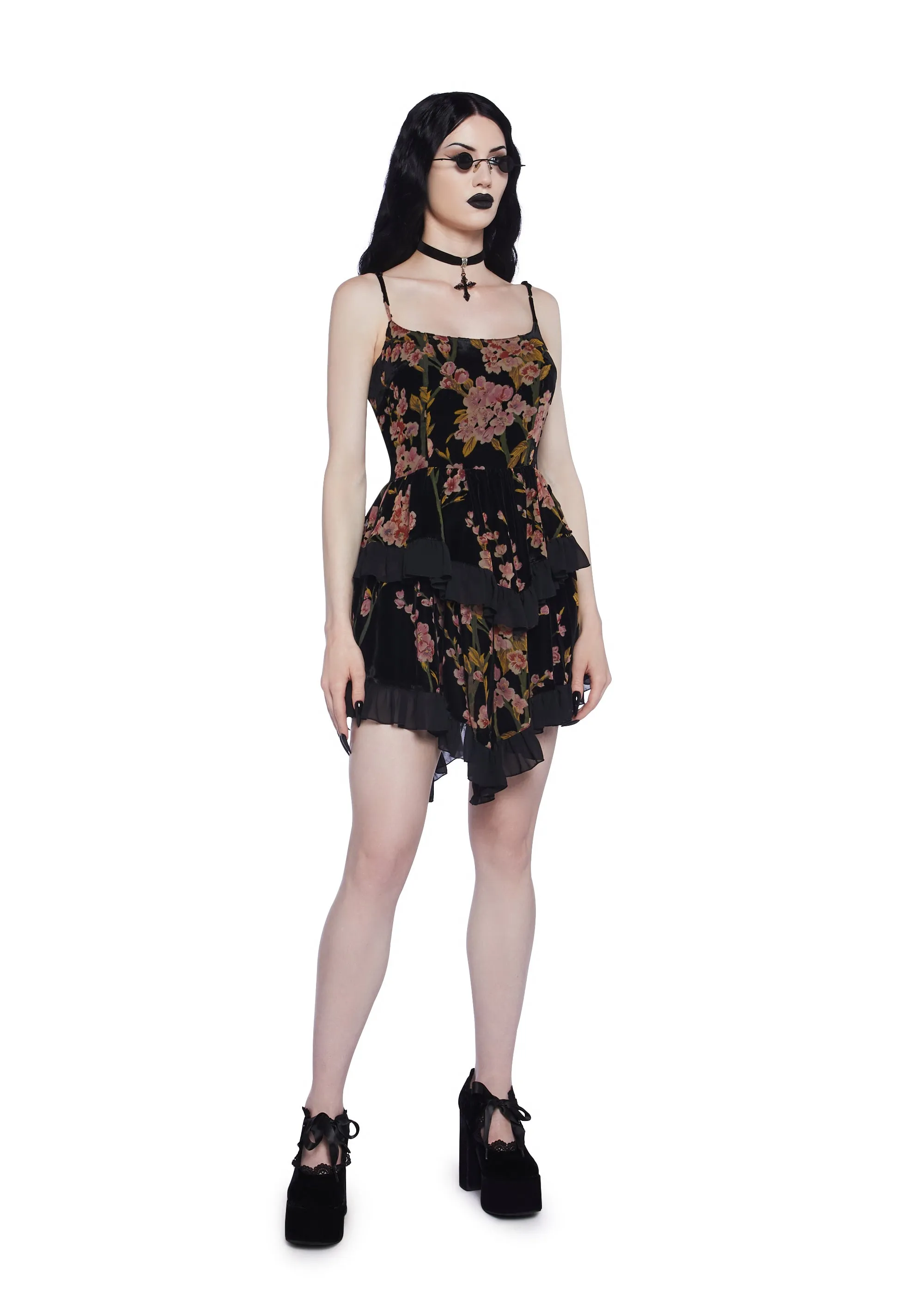 Magical Hearts Velvet Mini Dress sold by Dolls Kill product image thumbnail 3