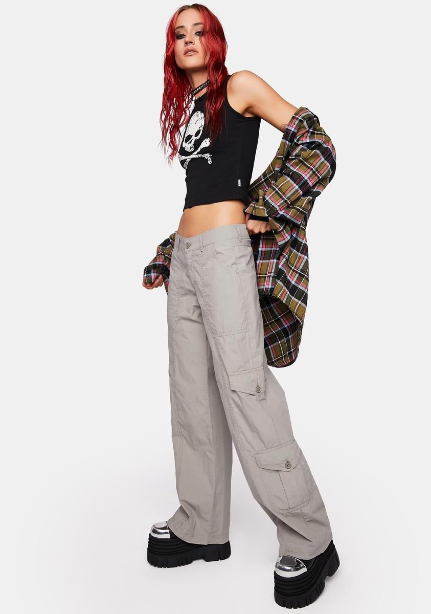 Cleo Grey Y2K Cargo Pants sold by Dolls Kill product image thumbnail 2