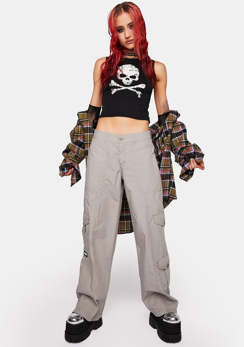 Cleo Grey Y2K Cargo Pants sold by Dolls Kill product image thumbnail 3