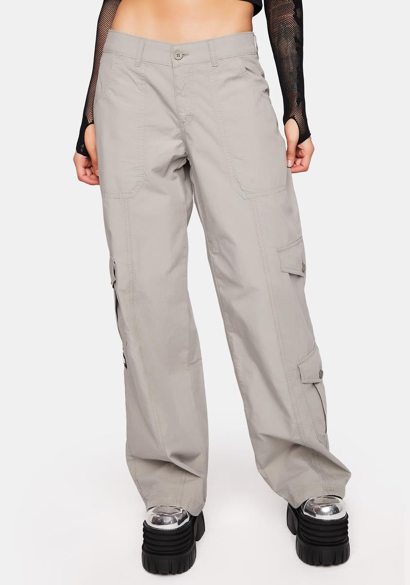 Cleo Grey Y2K Cargo Pants sold by Dolls Kill