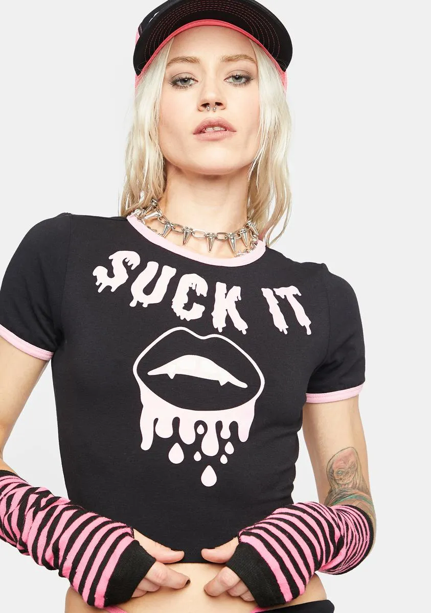 Suck It Lips Graphic Tee sold by Dolls Kill