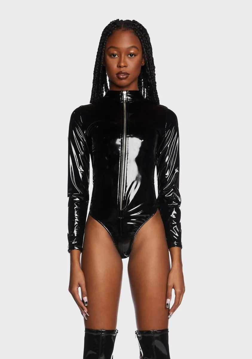 Zipper Long Sleeve Bodysuit sold by Dolls Kill