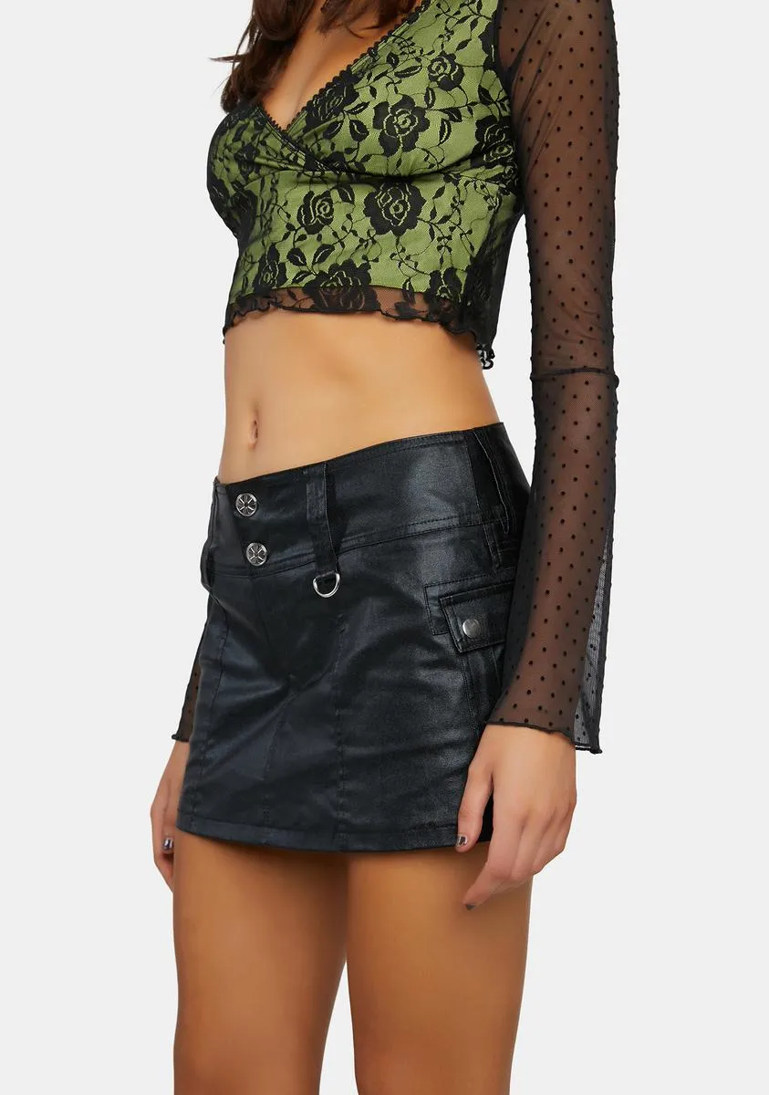 Midnight Hung Up On You Mini Skort sold by Dolls Kill