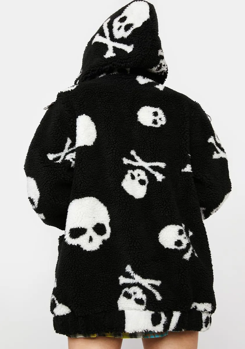 Skull On My Sleeve Sherpa Jacket sold by Dolls Kill product image thumbnail 4
