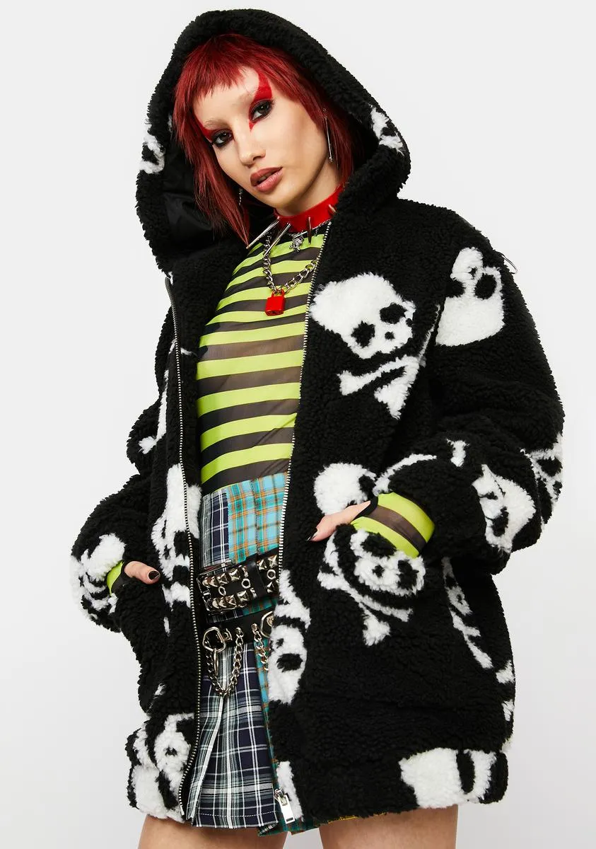 Skull On My Sleeve Sherpa Jacket sold by Dolls Kill product image thumbnail 2
