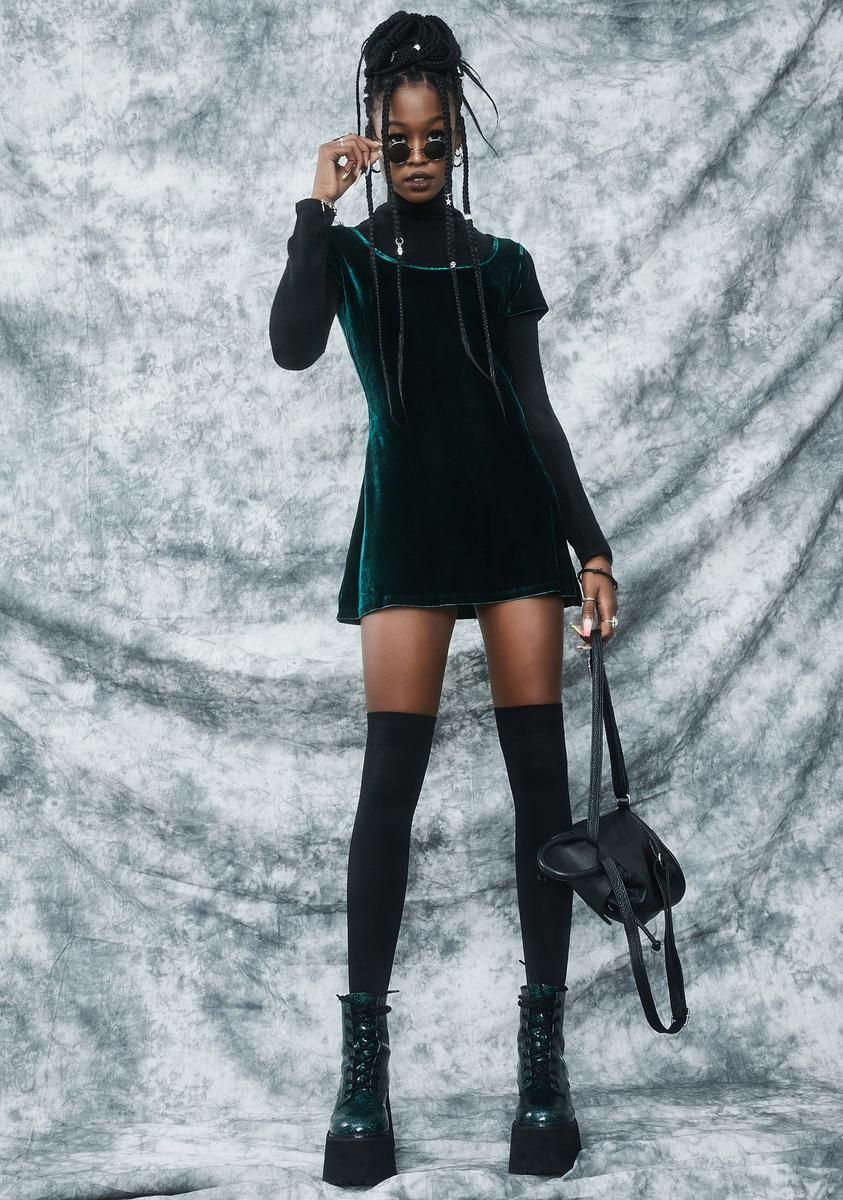 Into The Woods Velvet Dress sold by Dolls Kill product image thumbnail 3