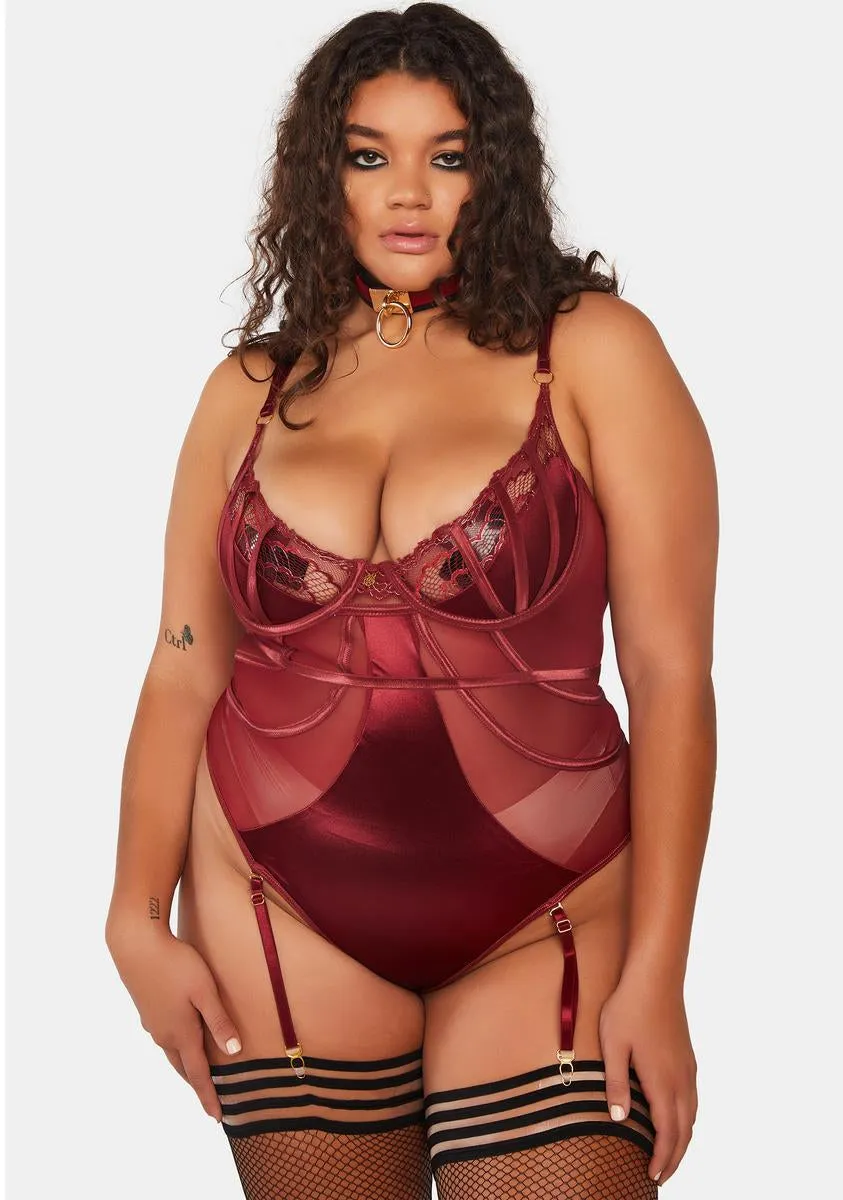 Plus Rock All Night Satin Teddy sold by Dolls Kill