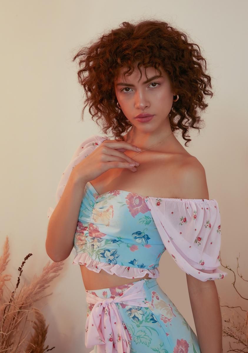 Pat A Cake Ruffle Chiffon Crop Top sold by Dolls Kill product image thumbnail 2