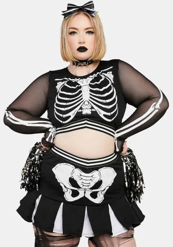Plus Let's Bone Skeleton Cheerleader Costume sold by Dolls Kill