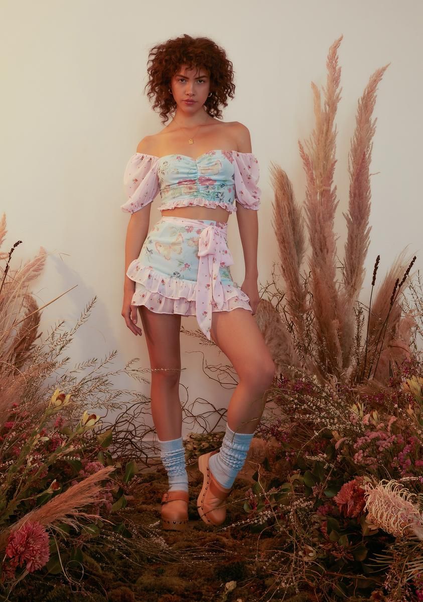 Pat A Cake Ruffle Chiffon Crop Top sold by Dolls Kill product image thumbnail 3