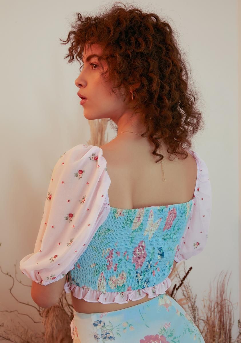 Pat A Cake Ruffle Chiffon Crop Top sold by Dolls Kill product image thumbnail 4