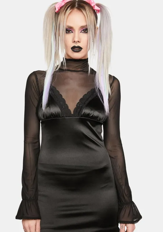 Met Her At Midnight Satin Dress Set sold by Dolls Kill