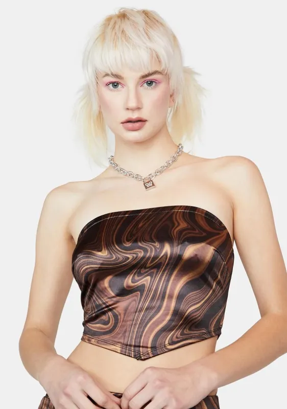 Little Pick Me Up Satin Tube Top sold by Dolls Kill