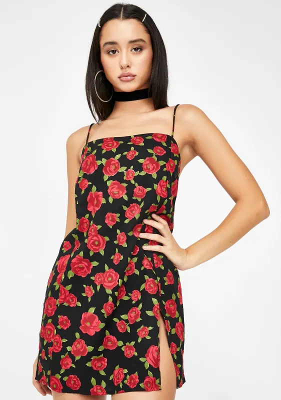 Roaming Rose Datista Slip Dress sold by Dolls Kill