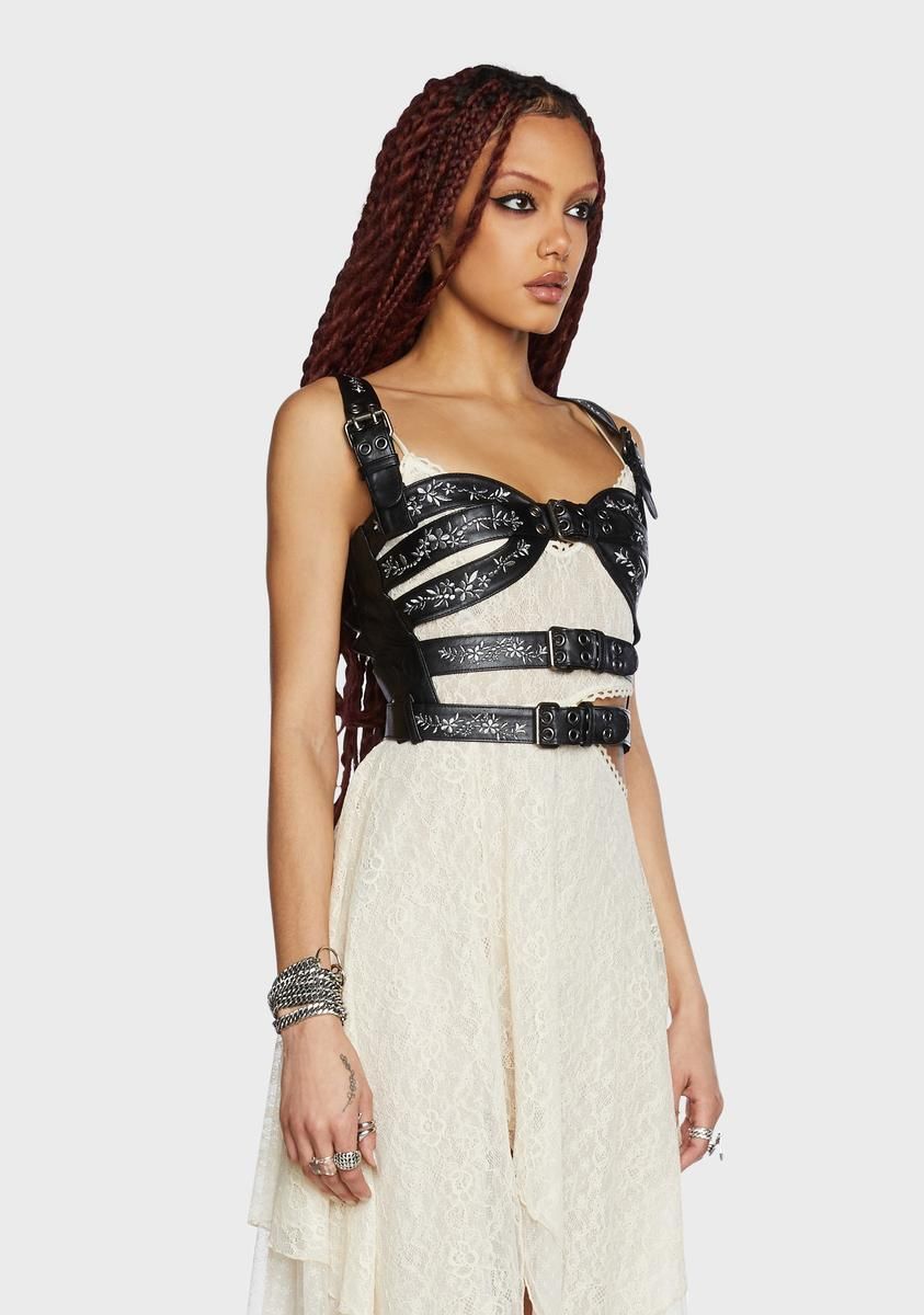 Divided Attention Harness Top - Vegan Leather sold by Dolls Kill product image thumbnail 3