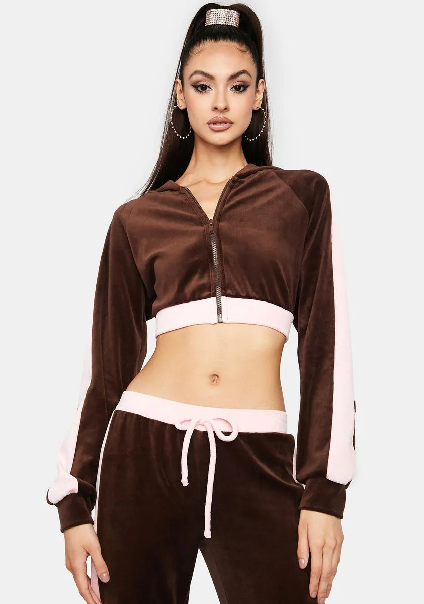 Indulge Me Velour Tracksuit Set sold by Dolls Kill