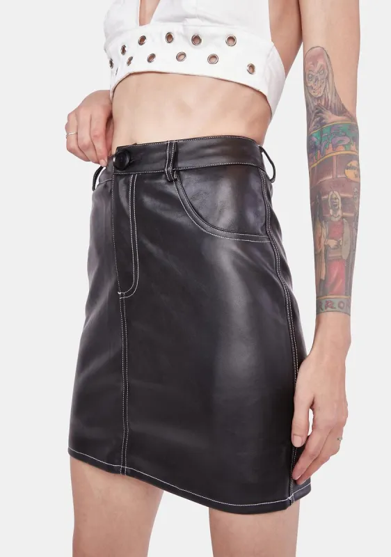 Emile Vegan Leather Skirt sold by Dolls Kill