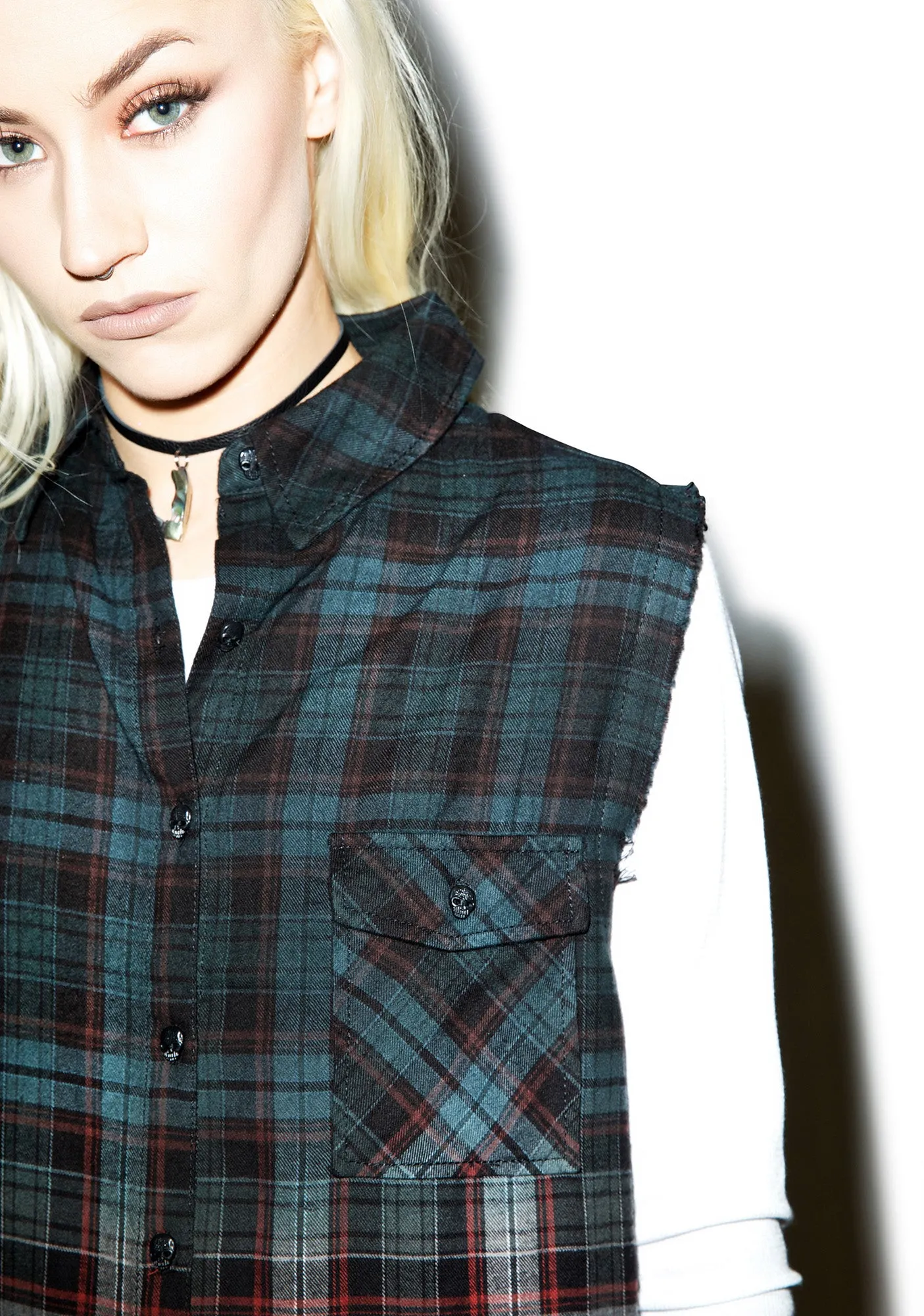 Dip Dye Sleeveless Flannel sold by Dolls Kill product image thumbnail 2
