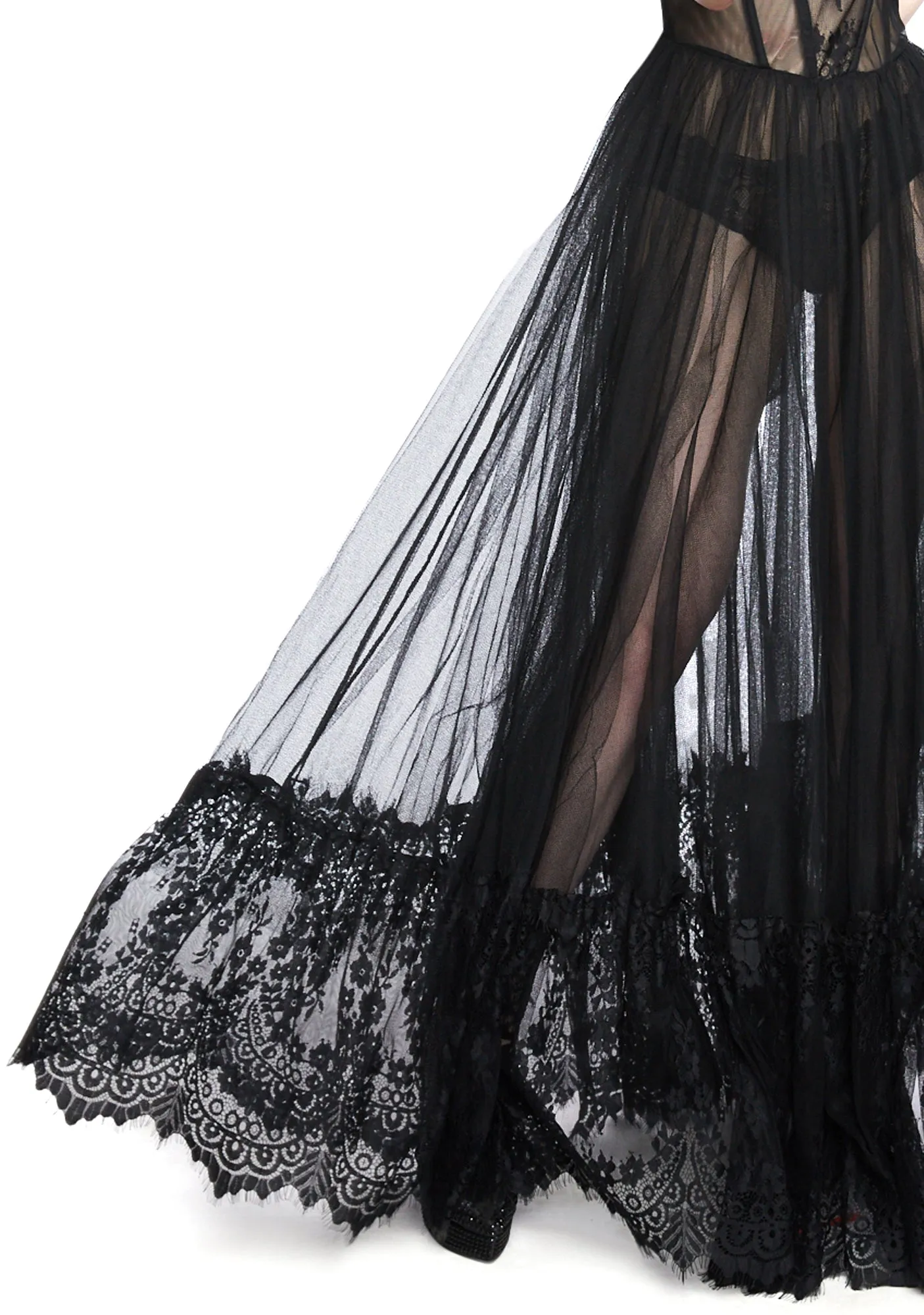 Dance With Death Sleeveless Maxi Dress sold by Dolls Kill product image thumbnail 4