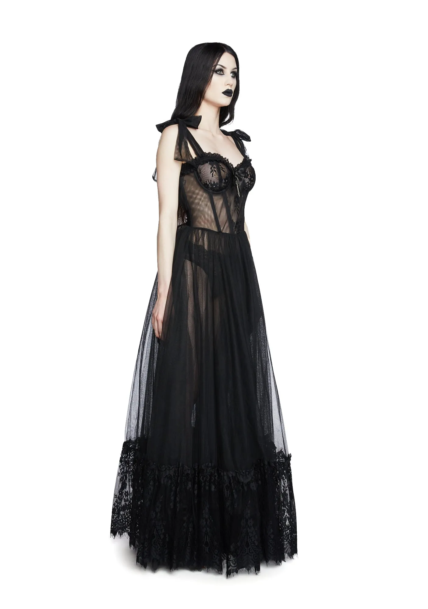 Dance With Death Sleeveless Maxi Dress sold by Dolls Kill product image thumbnail 3