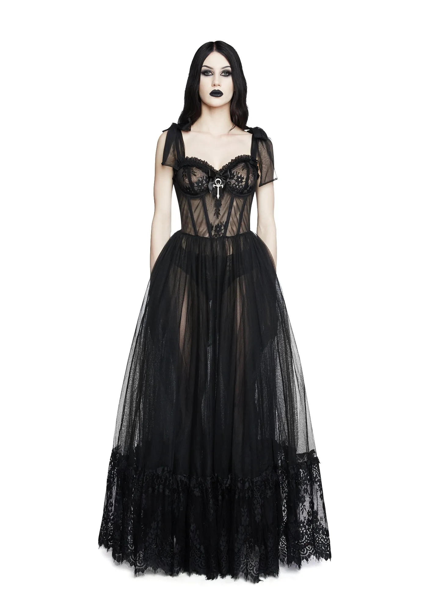 Dance With Death Sleeveless Maxi Dress sold by Dolls Kill