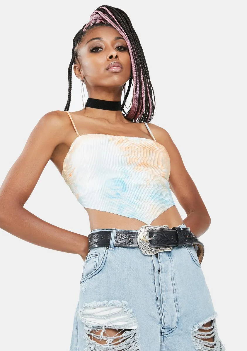 Just Chill Out Tie Dye Crop Top sold by Dolls Kill