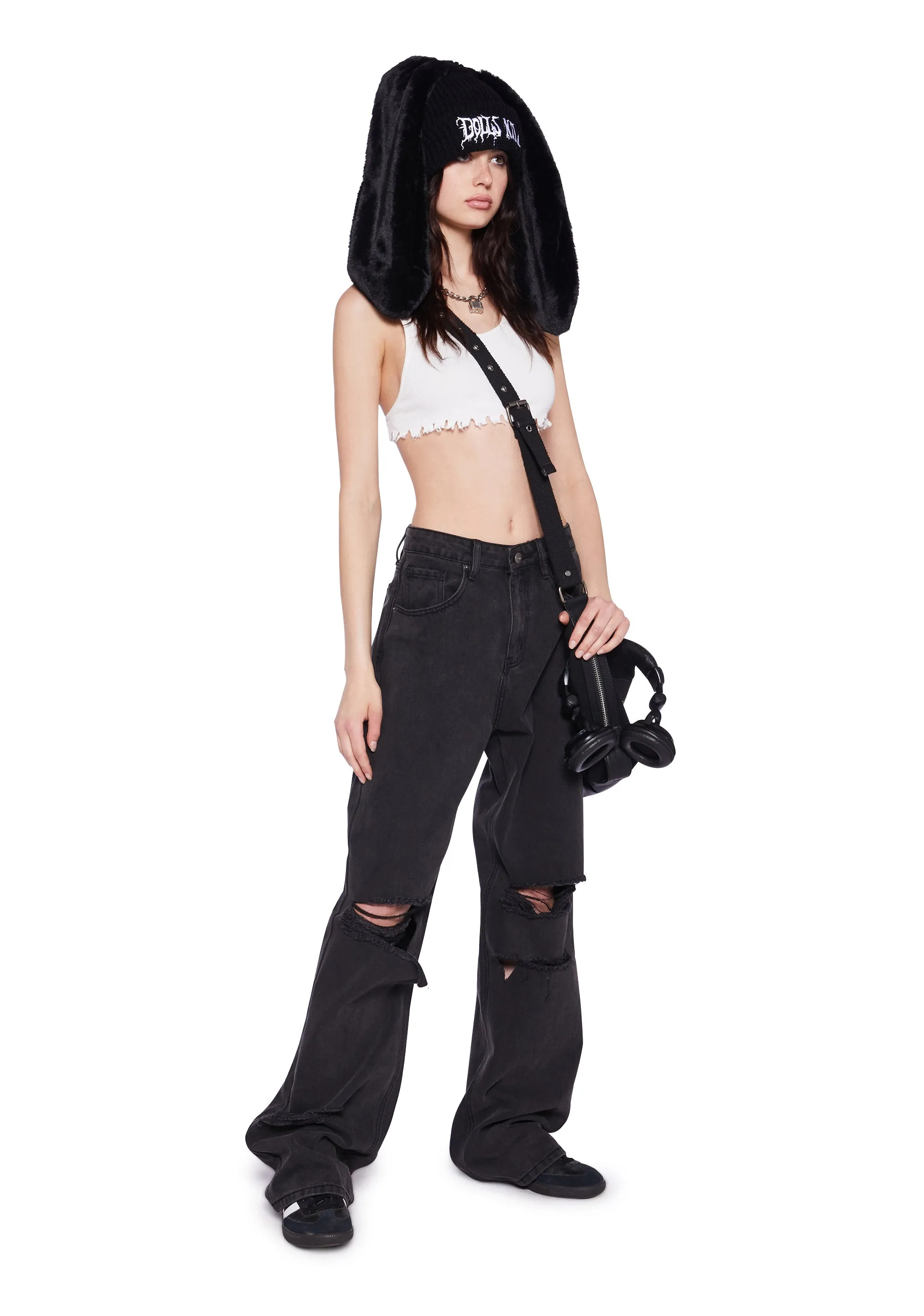 High Rise Wide Leg Skater Denim Jeans sold by Dolls Kill product image thumbnail 2