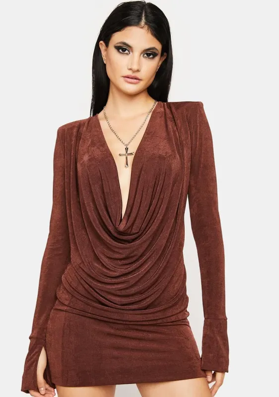 Rhythm Shaker Cowl Neck Mini Dress sold by Dolls Kill