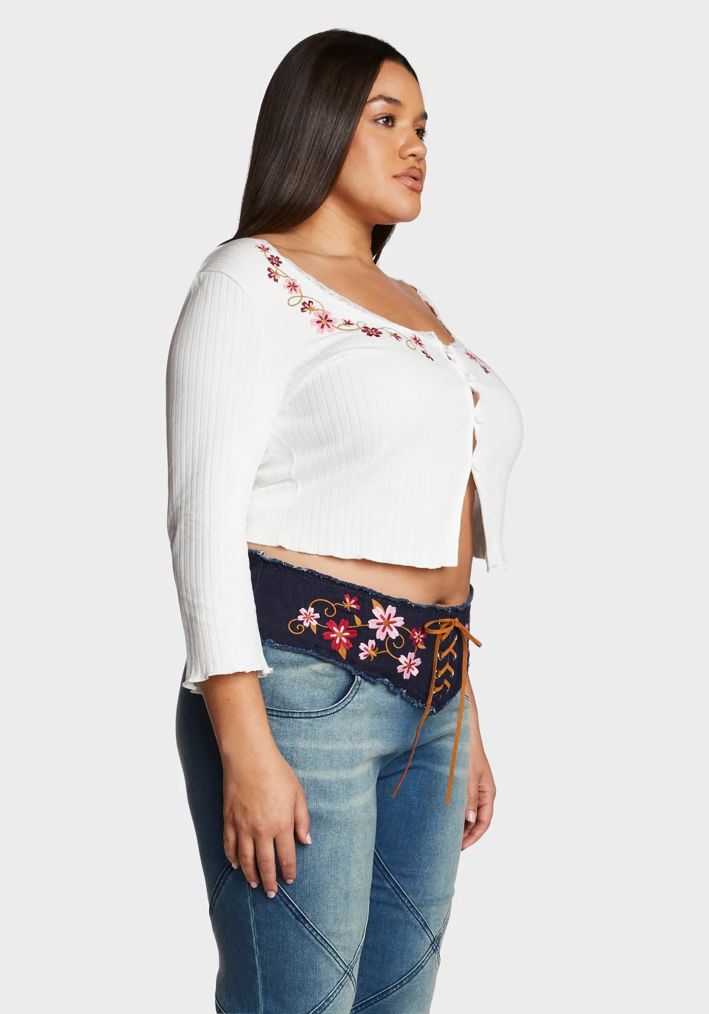 Plus Sidewalk Stroll Crop Cardigan sold by Dolls Kill product image thumbnail 3