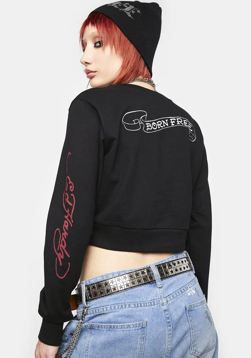 Tiger Head Cropped Sweatshirt sold by Dolls Kill product image thumbnail 4
