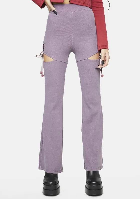 Purple Dragon Pom Pants sold by Dolls Kill