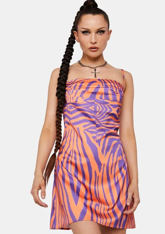 Orange Zebra Doss Mini Dress sold by Dolls Kill