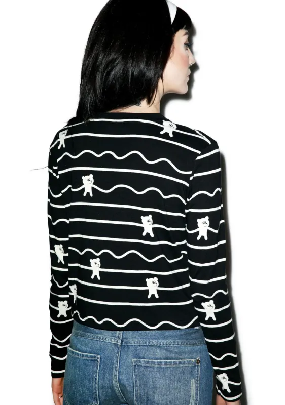 Bear Stripe Long Sleeve Tee sold by Dolls Kill