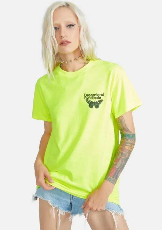 Neon Butterfly Graphic Tee sold by Dolls Kill