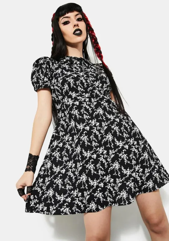 Hells Bells Floral Babydoll Dress sold by Dolls Kill