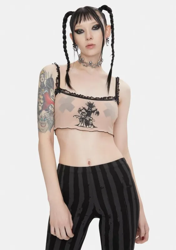 x Yenta Yen Nude Mesh Top sold by Dolls Kill